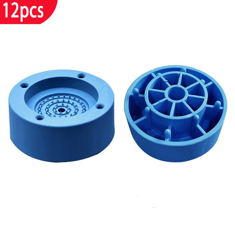 4PCS Anti Vibration Mats for Washing Machine Rubber Mat Support Machine Dryer Rubber Pad Adjustable Non-Slip Pad Floor Protector: Small blue-12pcs