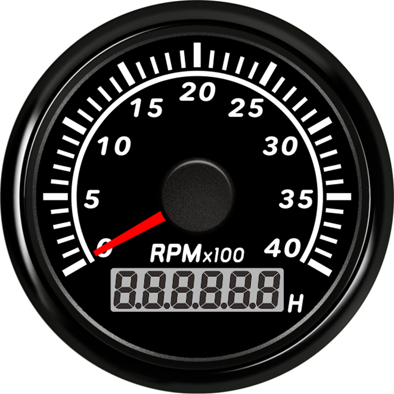 Tacómetros pequeños de , medidor de revoluciones blancas de 52mm, 0-4000RPM, para coche, barco, camión, 9-32v: Verde militar