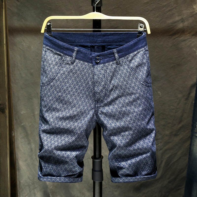 Mænds klassiske jeans shorts mænd denim elastisk mandlig sommer sommer afslappet blå herre jean bukser slim fit plus størrelse 36 38 howdfeo: 36