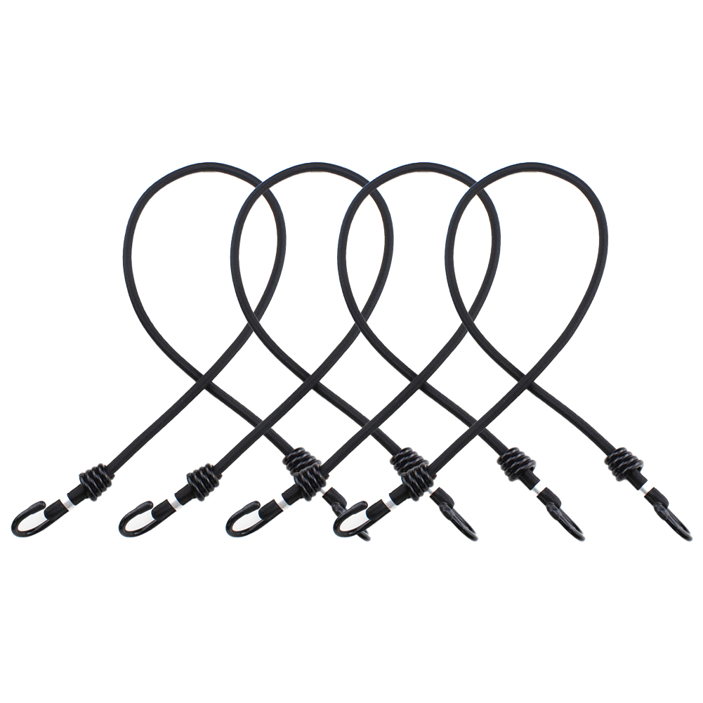 Cuerda elástica de 4 piezas con ganchos para acampar al aire libre, cuerda elástica fija, corbatas para tienda de equipaje