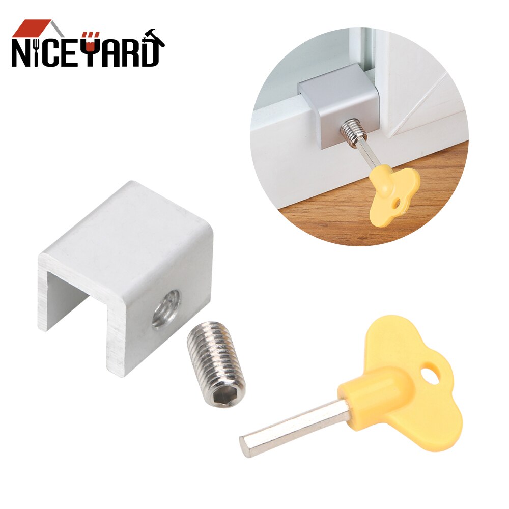 Niceyard Security Deur Window Lock Sliding Stopper Veiligheid Key Lock Anti-Diefstal Aluminium Restrictor Venster Kabel Limiet