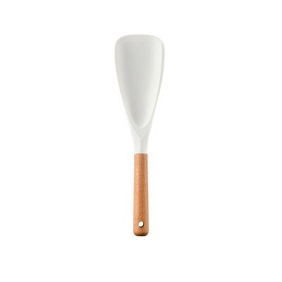 Silicone Utensil Kitchenware 1PC Non-stick Cooking Pot Cookware Spatula Egg Beaters Shovel Soup Spoon Kitchen Gadget Accessories: White DuckbillShovel