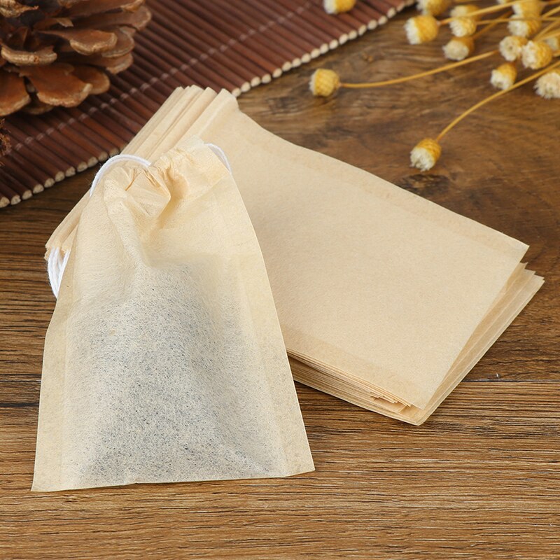 100 Pack Wegwerp Theefilter Zakken voor Losse Blad Thee, 100