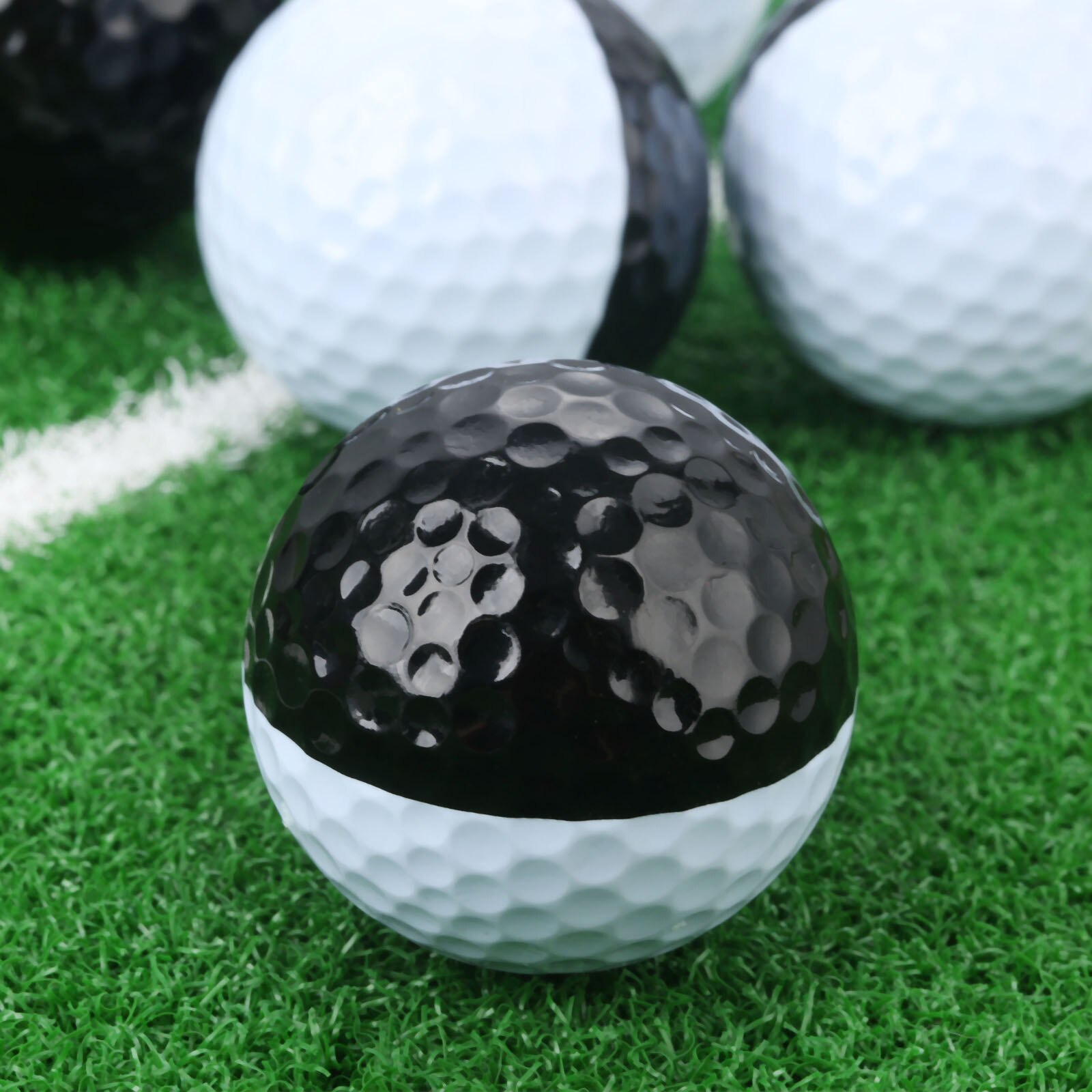 1 Pc pallina da golf a doppio livello in bianco e nero diametro 42.7mm palline da allenamento in gomma sintetica per allenamento sportivo interno