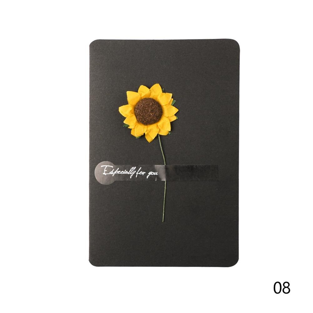 Uitnodigingskaart met gedroogde bloemen, handgemaakte kaarten, handgeschreven kaarten, verjaardagskaarten, bruiloftskaarten, bedankkaartjes, papier: 08