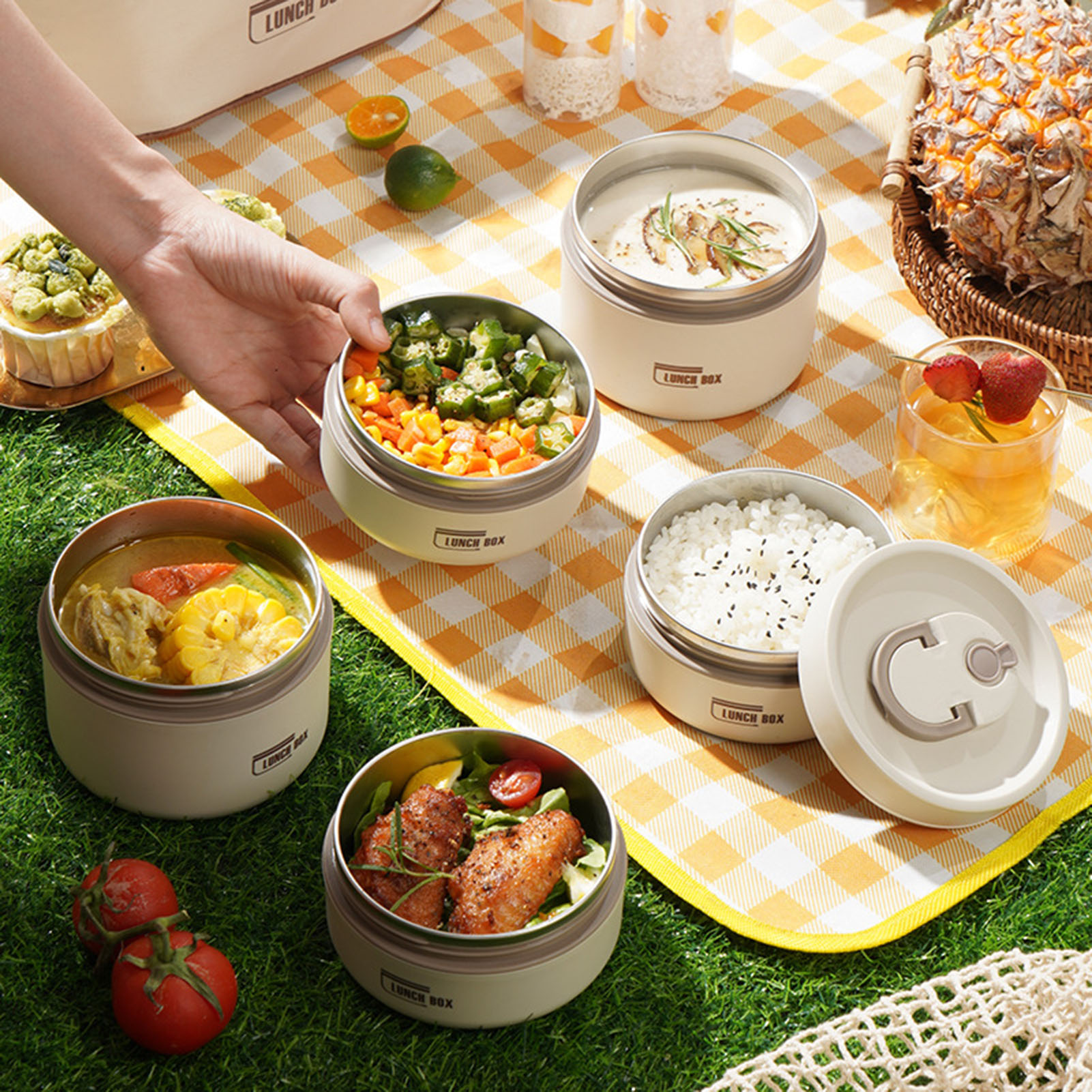Tragbares Thermo-Lunchbox-einstellen für Erwach... – Grandado