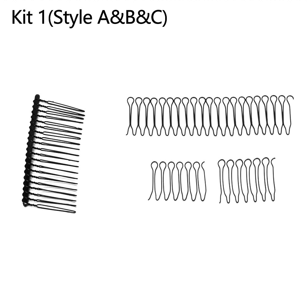 U Shape Hair Finishing Fixer Comb Extra Hold Baby Hairs Flyaways Women And Girls Invisible Bangs Comb Styling Tools Accessory: Kit 1