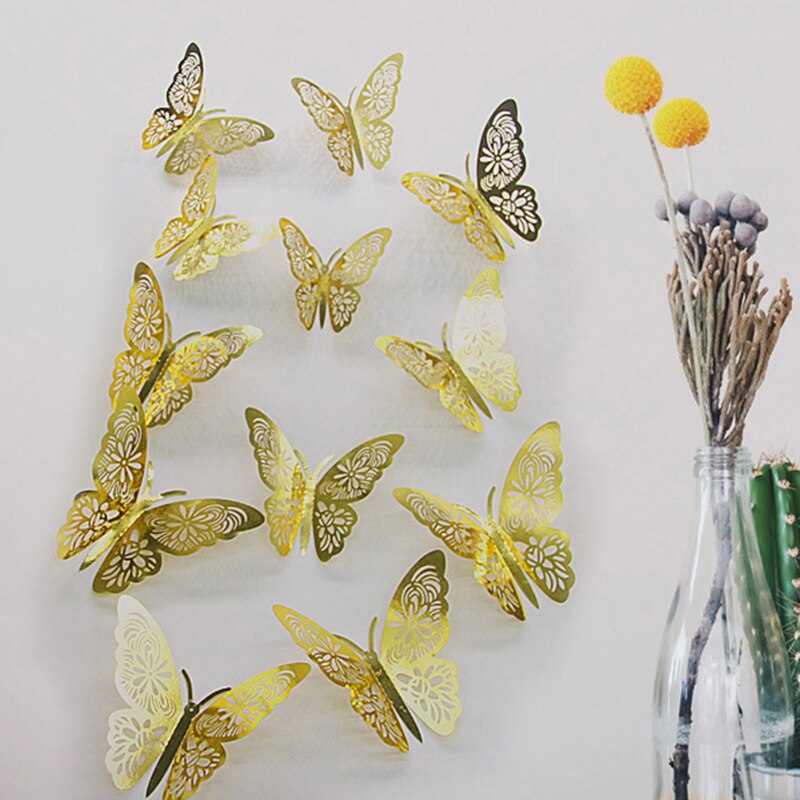 12pcs 3D Butterfly Wall Stickers Art Decals Home All Room Decorations Decor