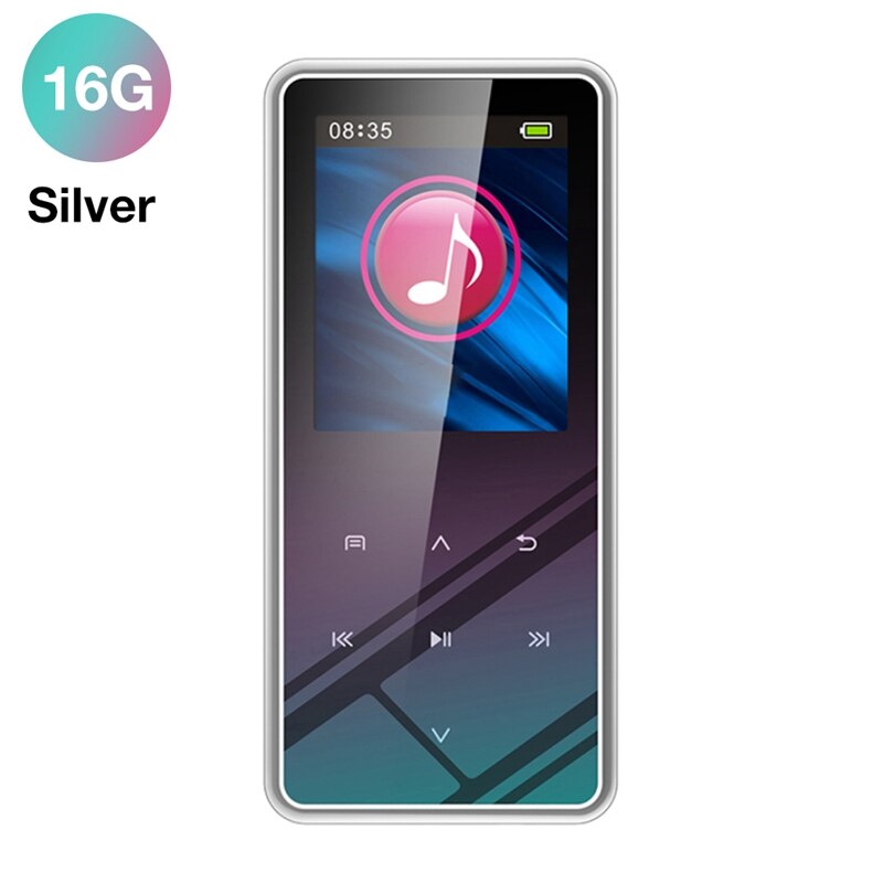 16GB MP3 Player - 1.5 Inch LCD Touchscreen - Bluetooth 4.2 - HiFi Lossless Music Player with Mic