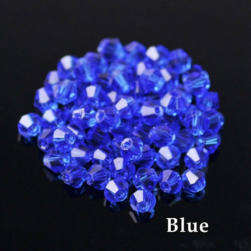 300 Uds. Exquisitas cuentas de cristal sueltas bicono de 4mm para accesorios de fabricación de joyas 001-020: Transparente