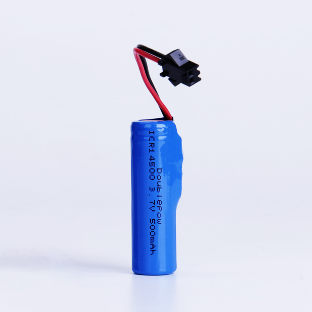 Batterie rechargeable 14500, 3.7V, 500mAh, avec prise SM, chargeur USB-SM pour contrôleur de jeu de jouets: Violet