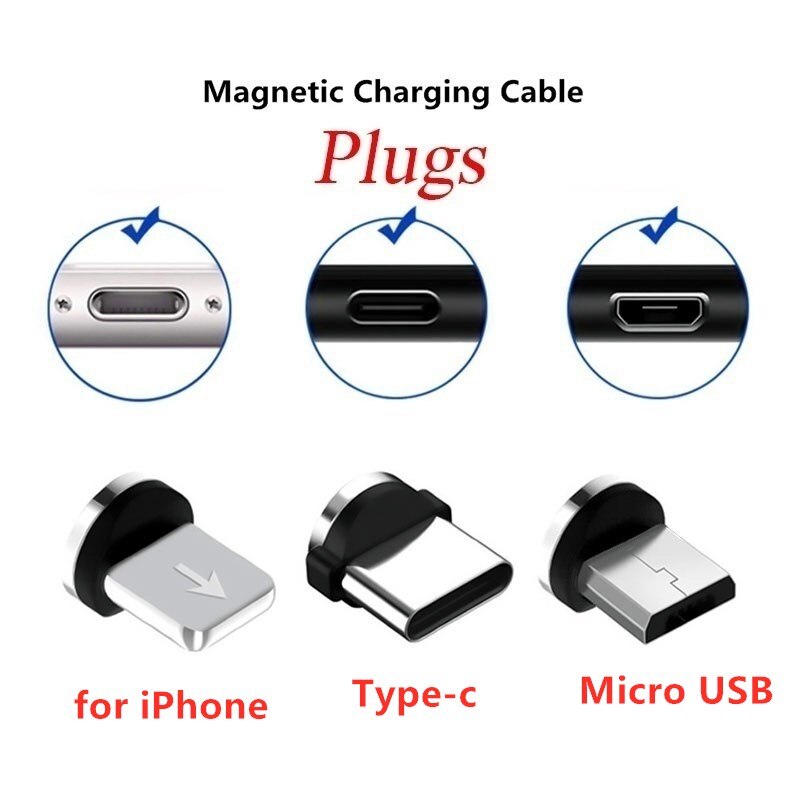 Spina per cavo magnetico tipo C colonna vertebrale micro USB C adattatore per ricarica rapida telefono micro Usb tipo-c magnete caricabatterie spina per colonna vertebrale iphone