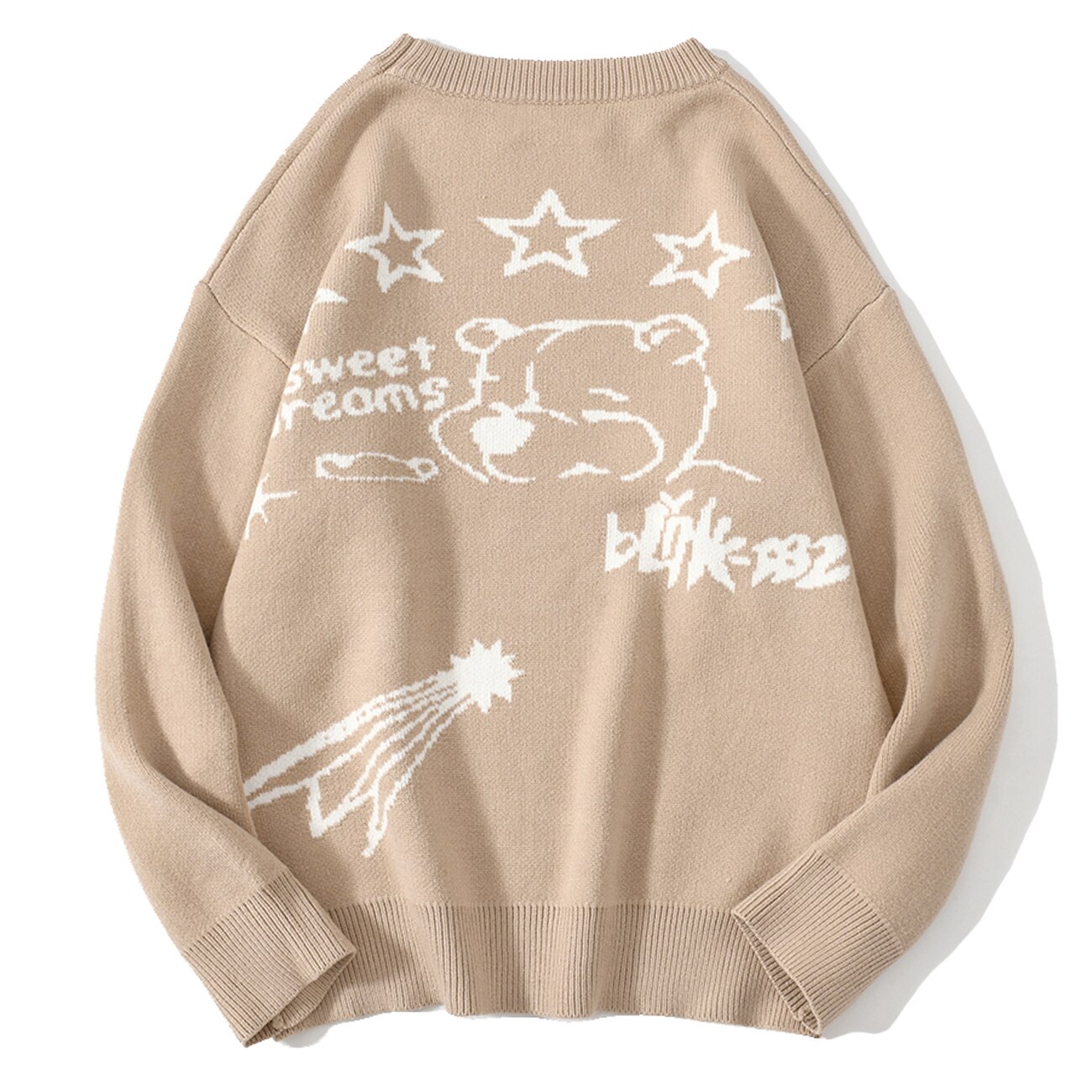 Suéter estampado de oso Harajuku para hombre, ropa informal estilo Hip Hop, algodón, holgado, Otoño,