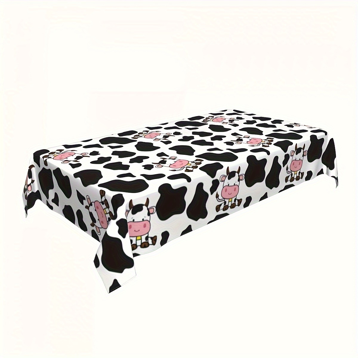 Nappe rectangulaire en plastique de vache fraîche de ferme, couverture de Table de spectacle de lait de dessin animé pour fête de pique-nique et décoration d'anniversaire 1 pièce