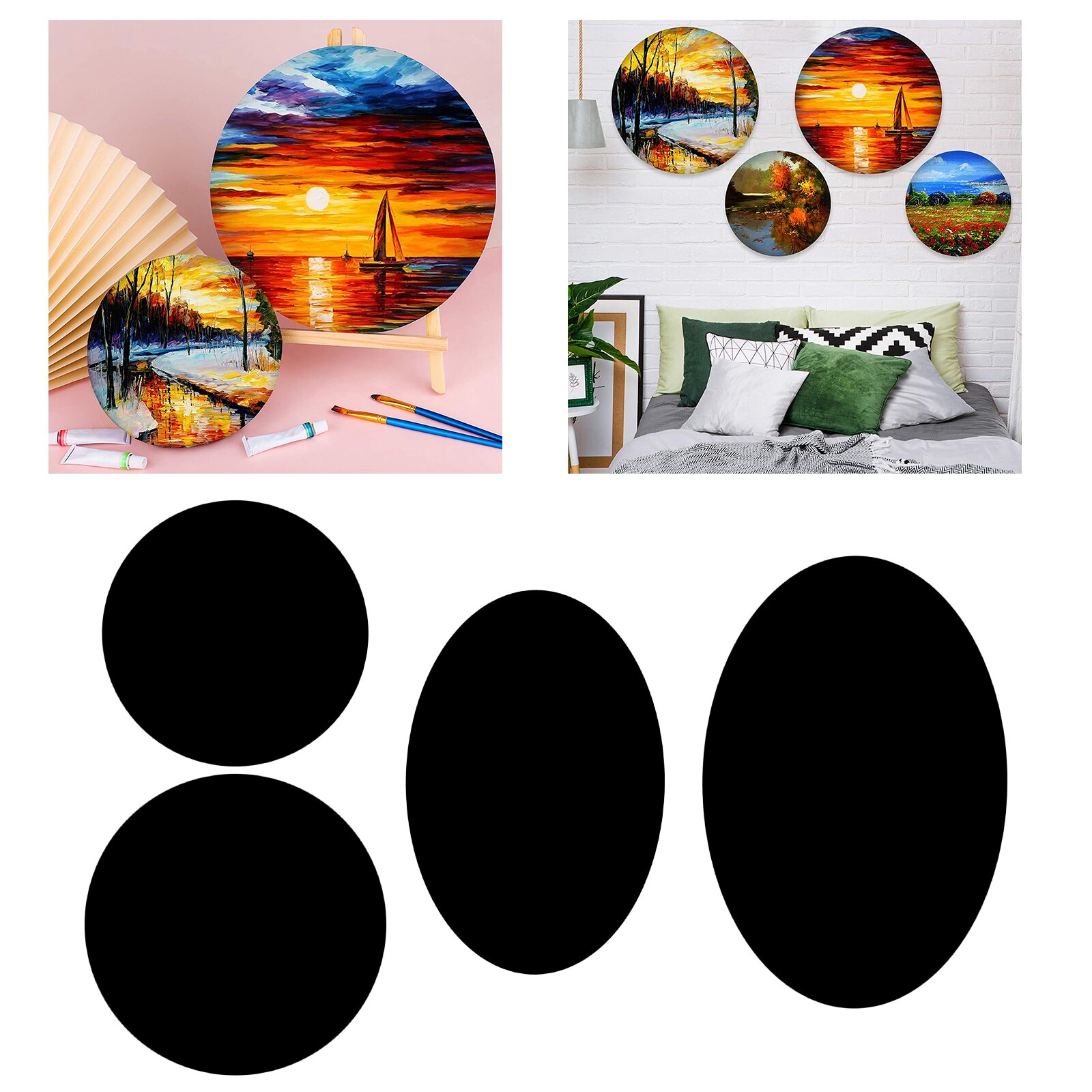 Canvas Primed Canvas Boards Painting Artist Canvas Boards for Painting, Acrylic Painting Board Frame Black