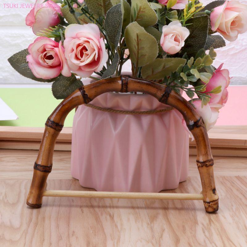 62Ke in legno bambù manici rattan maniglia borsetta per produzione sacchetti, produzione della borsa, maniglia