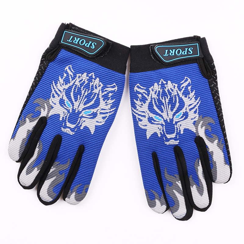 Autumn Winter Five Fingers Gloves Bicycle Football Anti-Slip Cartoon 7-10T Kids Gloves Sport For Boy Keep Warm