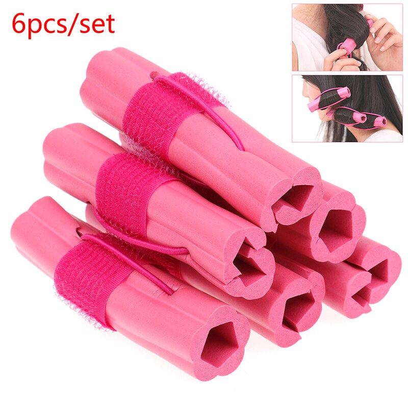 6pcs Sponge Curler Roller Soft Hair Curler Rollers Styling Tools Magic Foam Sponge Hair Curler DIY Wavy Hair Travel Home Use