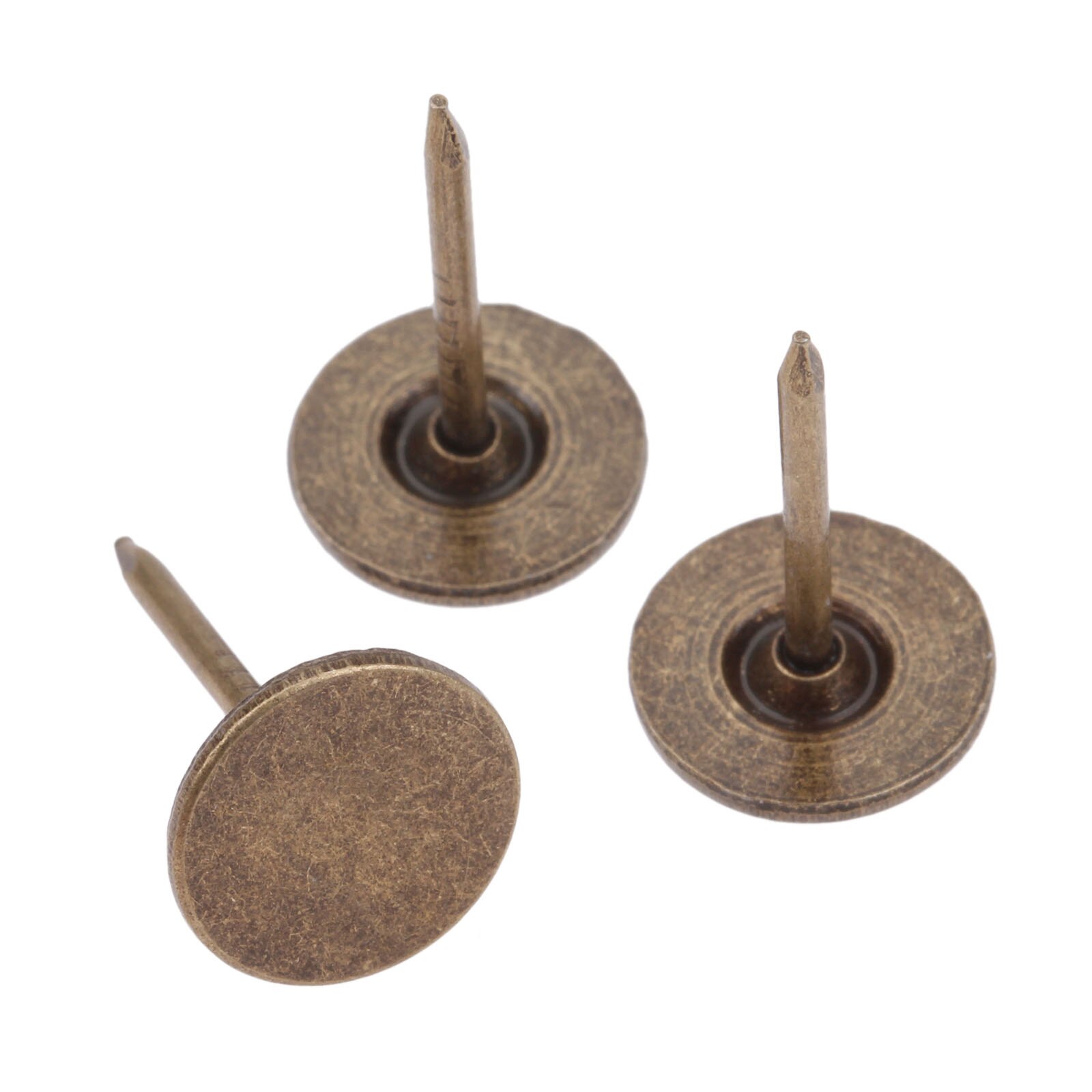 Chincheta de tachuelas para tapicería plana, accesorio de bronce antiguo con clavos para joyería, caja de madera, muebles, puerta, sofá, 11x17mm, 100 Uds.