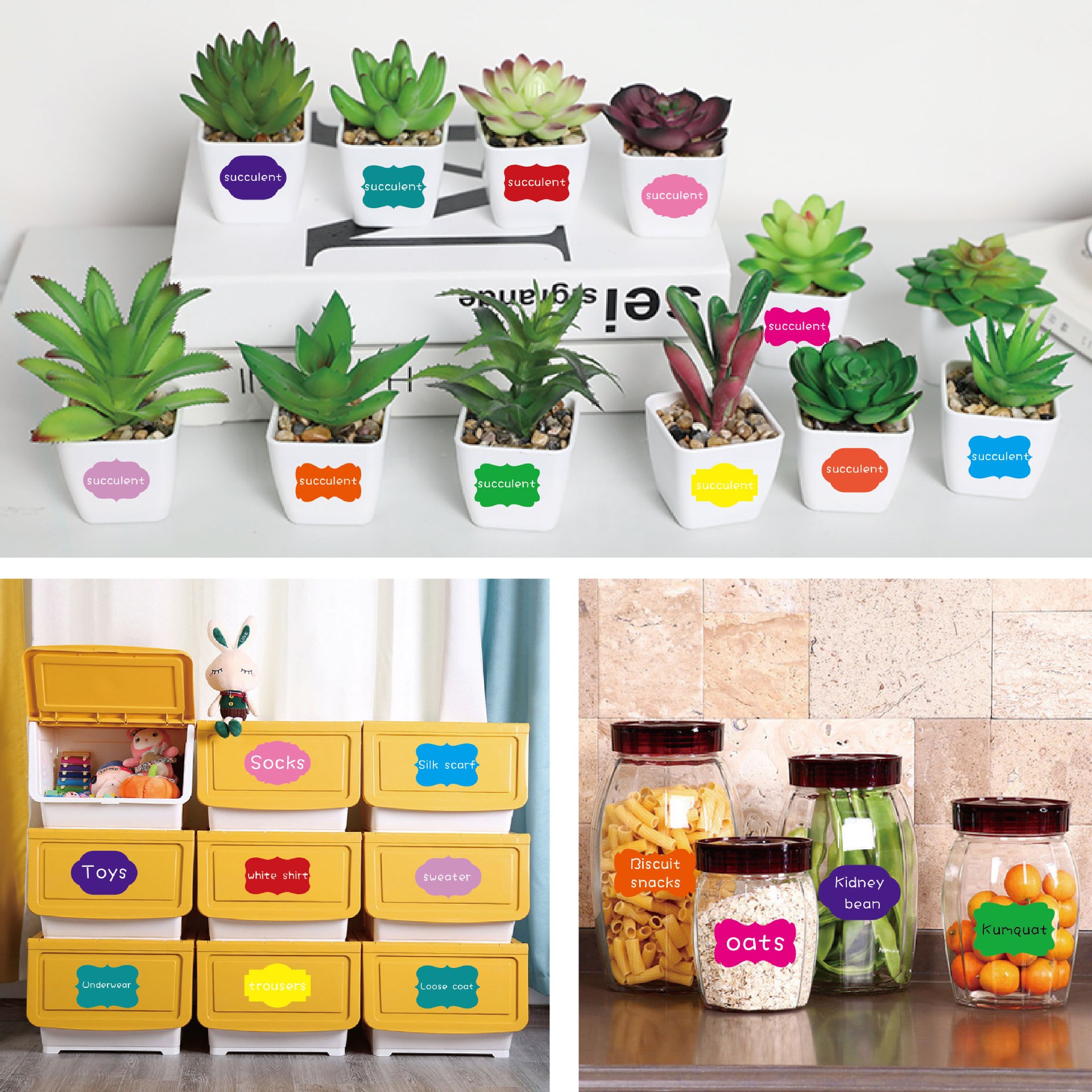 200Pcs Potten Voor Kruiden Voor Thuis Sticker Uitwisbare Waterdichte Beweegbare Blikjes Kleur Pvc Fles Schoolbord Stickers Voor Keuken Conv D