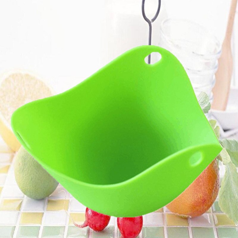 4 Pcs/Set Silicone Egg Poaching Cups With Ring Standers Eggs Cooking for Microwave Stovetop