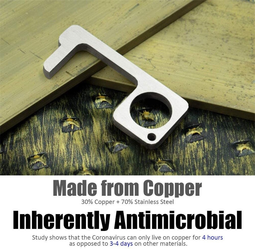 Ascensore Apriporta Pulsante Senza Contatto Strumento di Sicurezza Porta Maniglia in Ottone Chiave di Sicurezza Presa Isolamento di Protezione no-tocco con dispositivo di Apertura