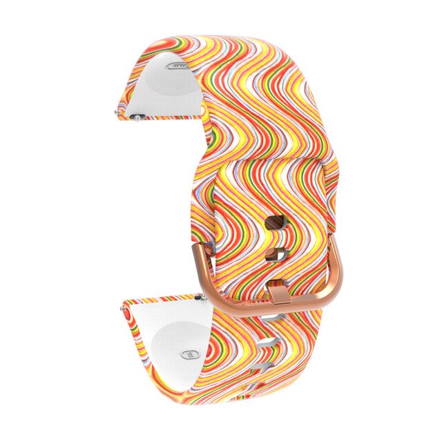 20Mm Siliconen Bloemen Bloem Band Voor Samsung Galaxy Horloge Actieve 42Mm Gear Sport S2 Amazfit Armband Band Strap correa Horlogeband: Zwart Groen