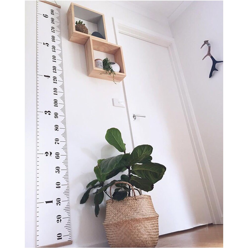 Rekvisita trävägg hängande baby höjdmått linjal vägg klistermärke dekorativt barn barn tillväxt diagram för sovrum heminredning