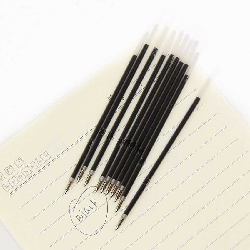 30 stks/partij 0.7mm Balpen Core Blauw 107mm Auto Balpen Refill Briefpapier Kantoor School Schriftelijk Leveringen: Black
