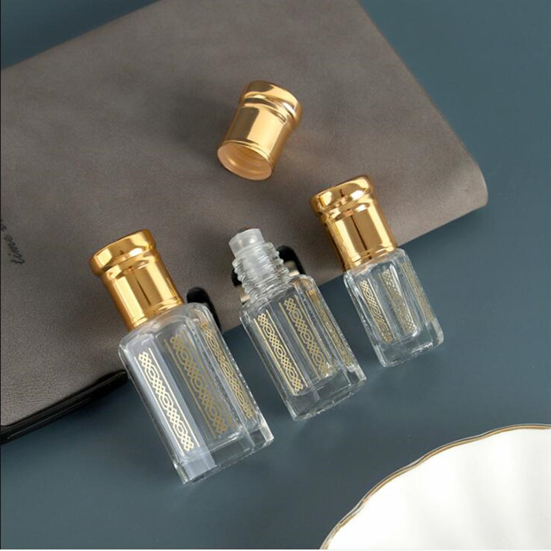 Compte-gouttes d'huile de massage HI en verre de dorure, nouilles um, d'extraction d'essence, brillant à lèvres, tout-sur, , 3 ml, 6 ml, 12ml