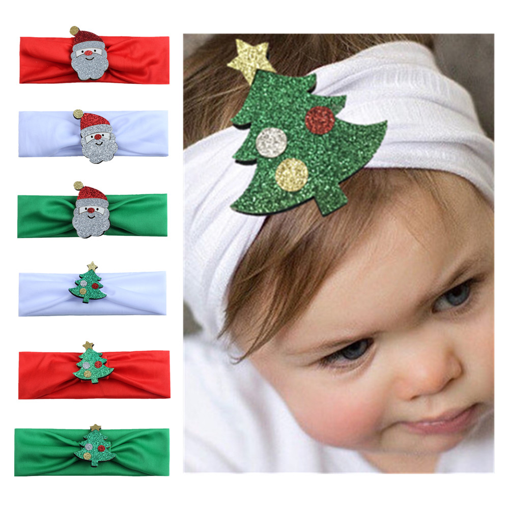 Børns jul pandebånd hårrem elastisk baby børn børn hovedbeklædning julemanden juletræ hår tilbehør