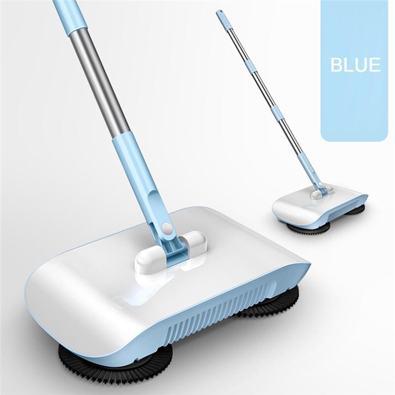 Poussée à la main 2 en 1 balayeuse Type de poussée ménage nettoyage de sol vadrouille balai balayeuses pelle à poussière outils de nettoyage ménager: Blue