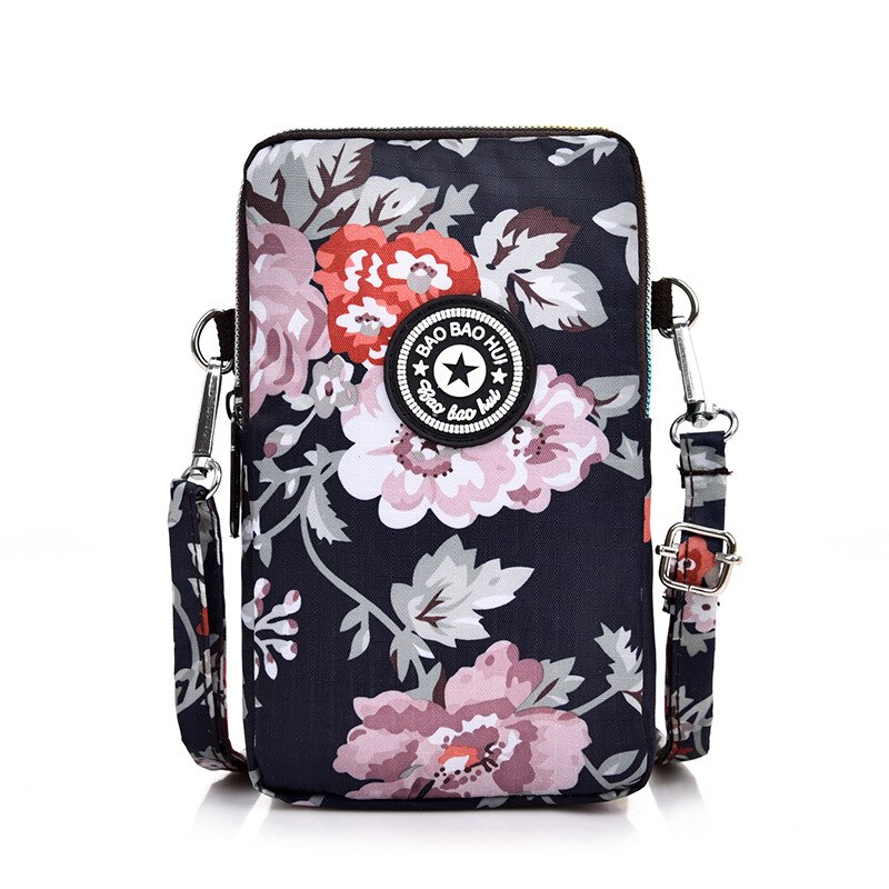 Monedero para mujer, funda monedero para exteriores brazo, funda de hombro, funda para teléfono, bolsillo para chica, funda para llavero de dibujos animados, billetera con cremallera: FLOWER