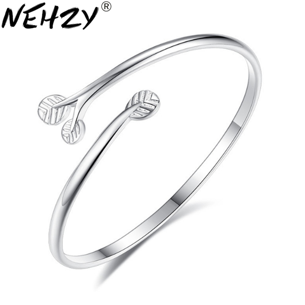 Nehzy Armband Vrouwelijke High Zilveren Sieraden Bloem Blad Guardian Vrouwen Hand Ring Opening Verstelbare Zoete Armbanden