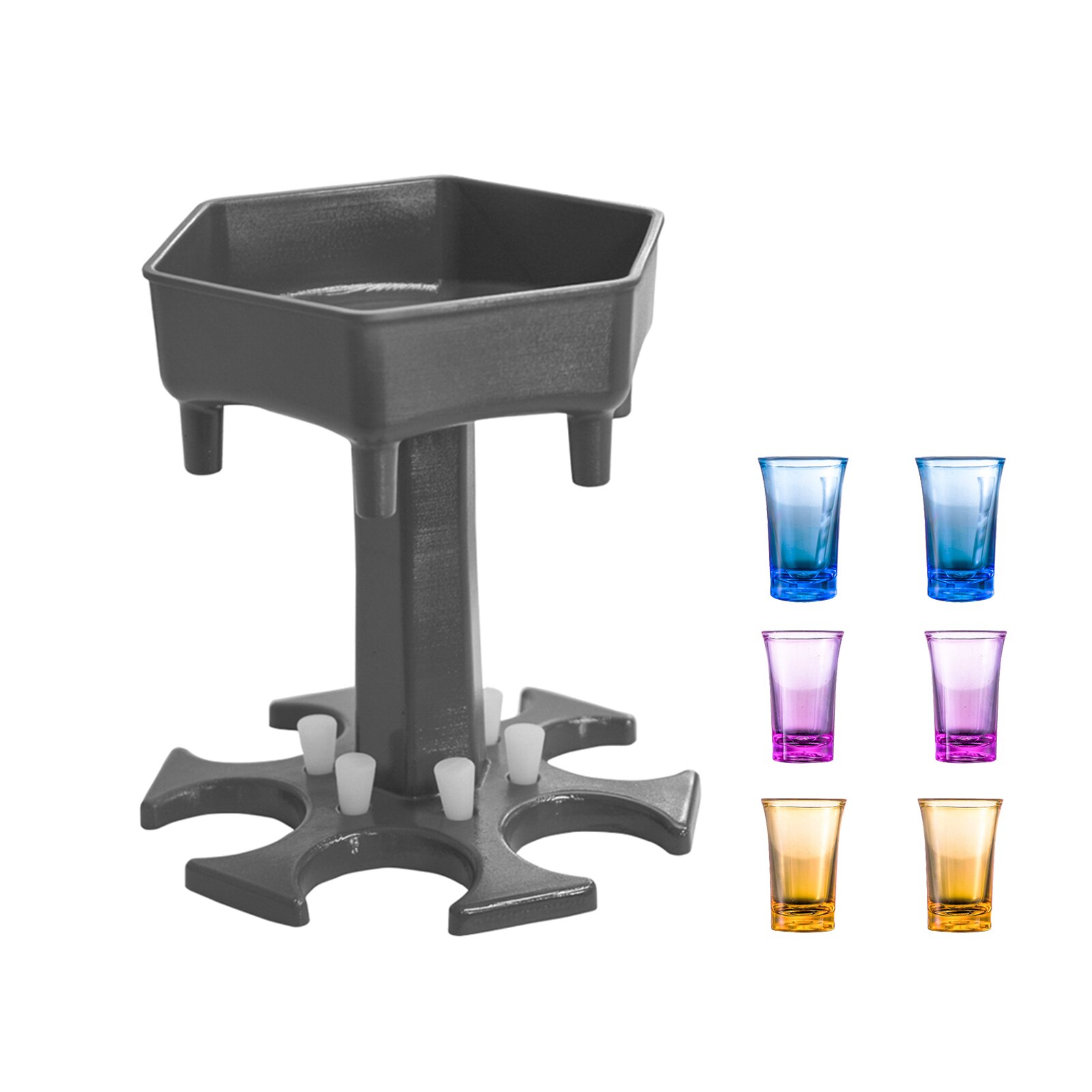 Glass Dispenser Holder Wine Whisky Beer Dispenser Rack Bar Accessories Caddy Liquor Dispenser Party Games Drinking Tools: C4 with Glass Cup