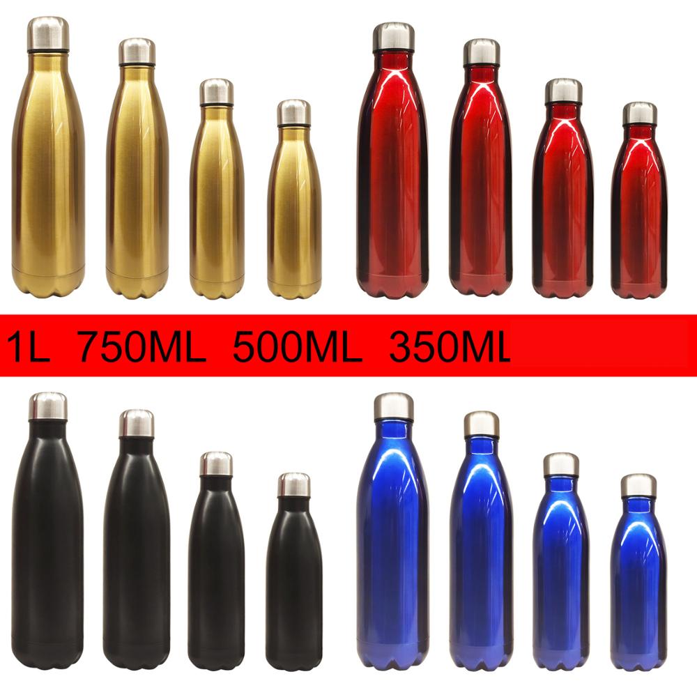 bts botella de agua Botella de agua de acero inoxidable, frasco de doble pared al vacío, Cola, a prueba de fugas, botella de agua deportiva, 500/750/1000ml
