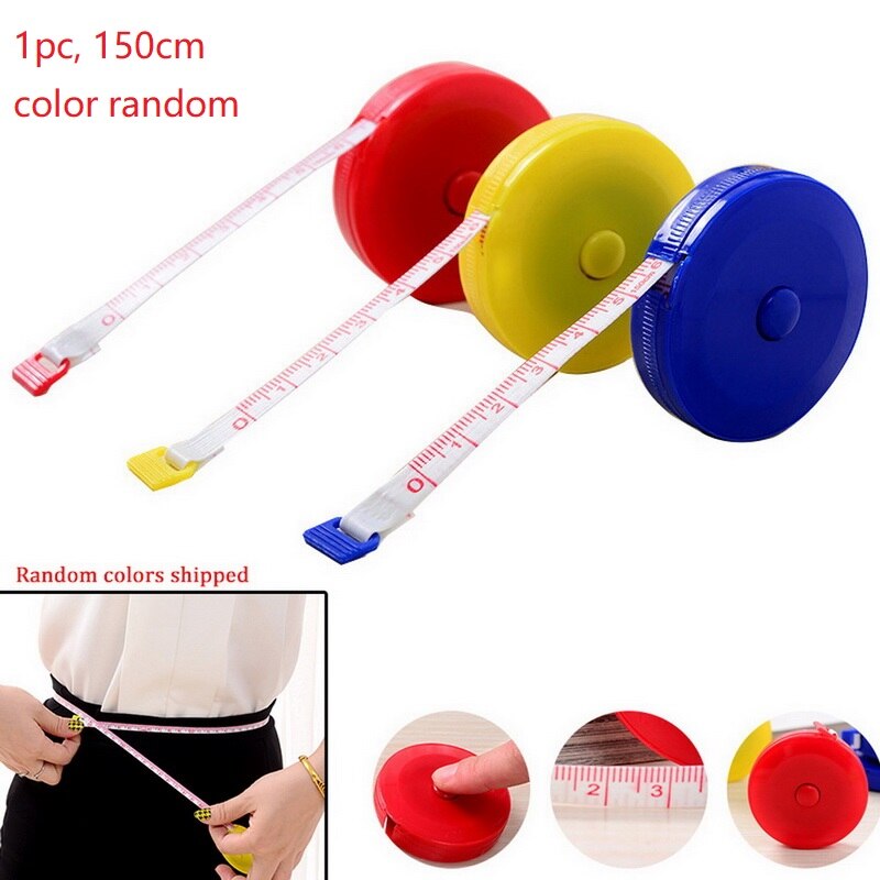 Cinta métrica portátil retráctil de 150cm/60 ", regla de altura para niños, etiqueta de máquina de coser, rollo de cinta, Color aleatorio: Naranja