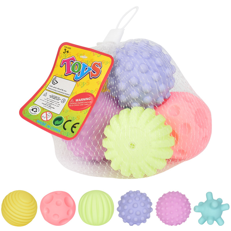 6PC Infant Soft Ball Toys Multi-Texture Touch Ball Eco-Friendly Colorful Ball Baby Water Game Water Balloons Bath Toys For Kids