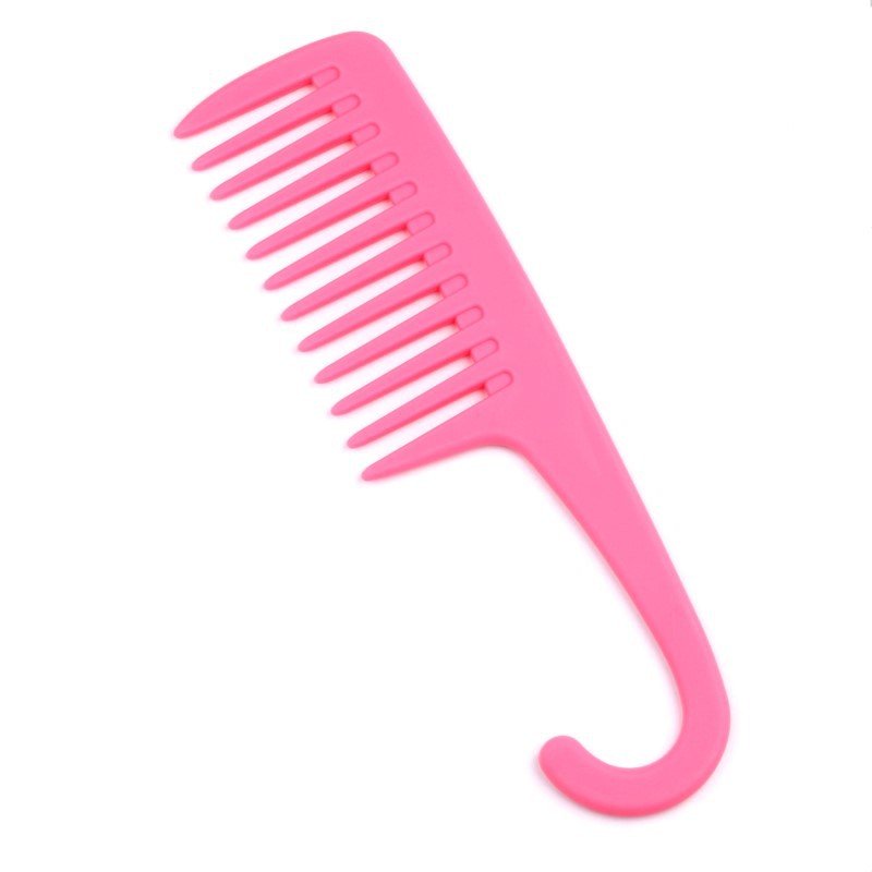 Peine de dientes anchos y grandes para peluquería , herramienta de estilismo con mango de gancho para reducir la pérdida de cabello, 1 unidad,: 1
