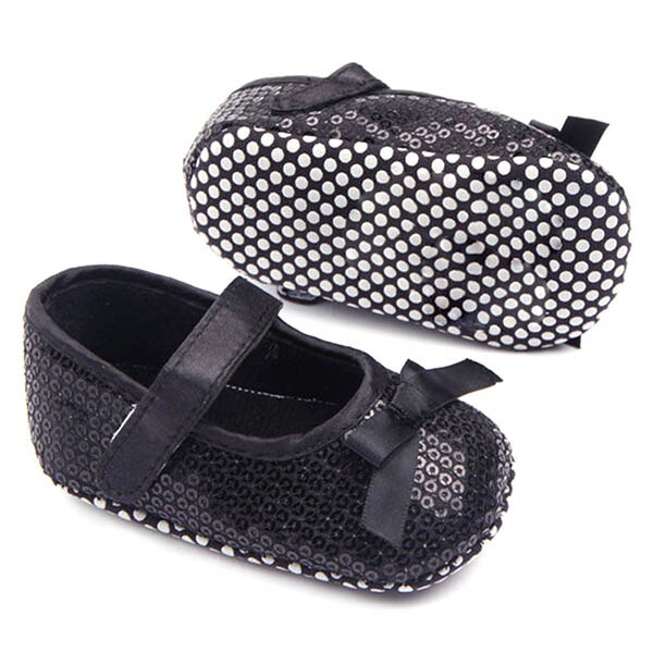Söt baby flicka bowknot bling paljettskor spädbarn prewalker toddler skor