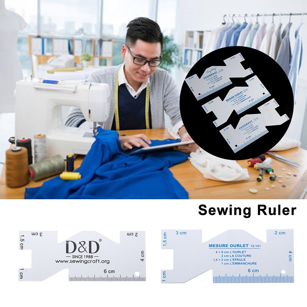 DIY Sewing Patchwork Ruler Quilting Grid Cutting Sewing Tailor Student Craft Metal Ruler Handmade Accessories Sewing Ruler