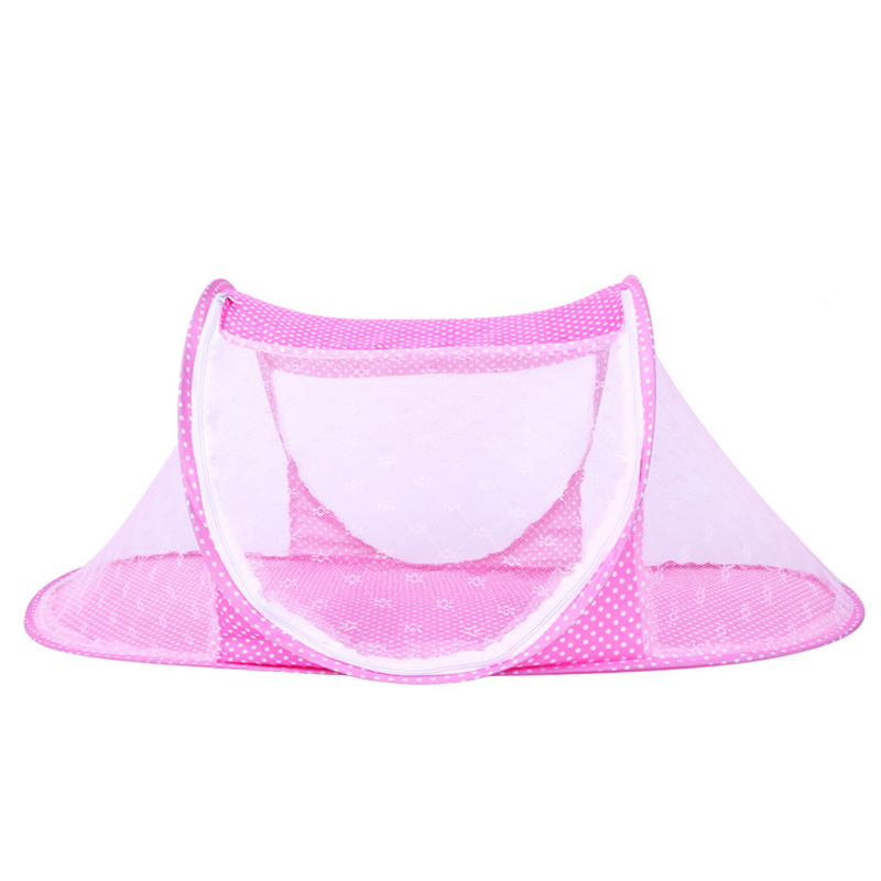 Sommer Kleinkind Baby Krippe Netz Baby Bett Moskito Insekt Wiege Netz Faltbare Neugeborenen Baby Bettwäsche Schutz Gittergewebe Moskito Netz: Rosa