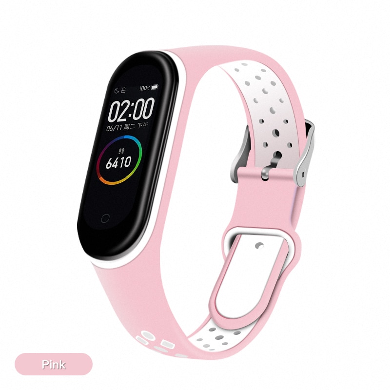 ESVNE Silicone Sport Bracelet Strap For Xiaomi Mi Band 4 Strap Bracelet Miband 3 4 Mi Band 3 Strap Bracelet Miband4 Accessories: Pink / For Mi band 4