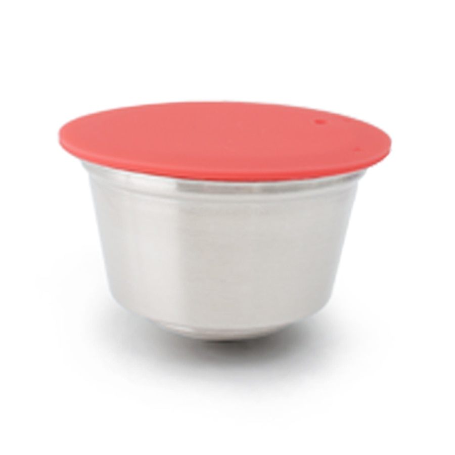 Cápsula reutilizable apto para cafetera Dolce Gusto color rojo/Cápsula de metal de acero inoxidable