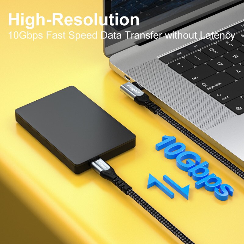 Fasgear PD 100W USB typ C na USB C kabel robić Samsung galaktyka S9 Xiaomi Huawei P40 szybka ładowarka kabel robić Macbook laptop USB przewód