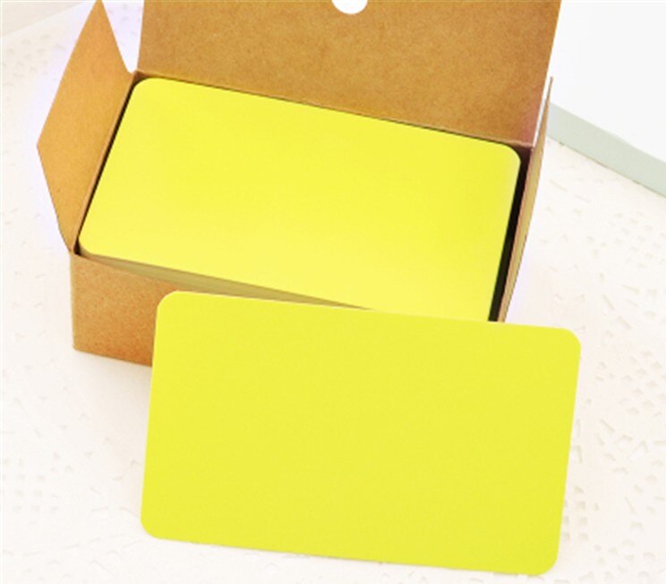 100 adet/grup Saf Renk Kartları Yaratıcı Mini Kawaii Memo Pedleri Kraft Kağıt Bir Mesaj Bırakın Ofis Dekorasyon Post It Yapışkan notlar: yellow