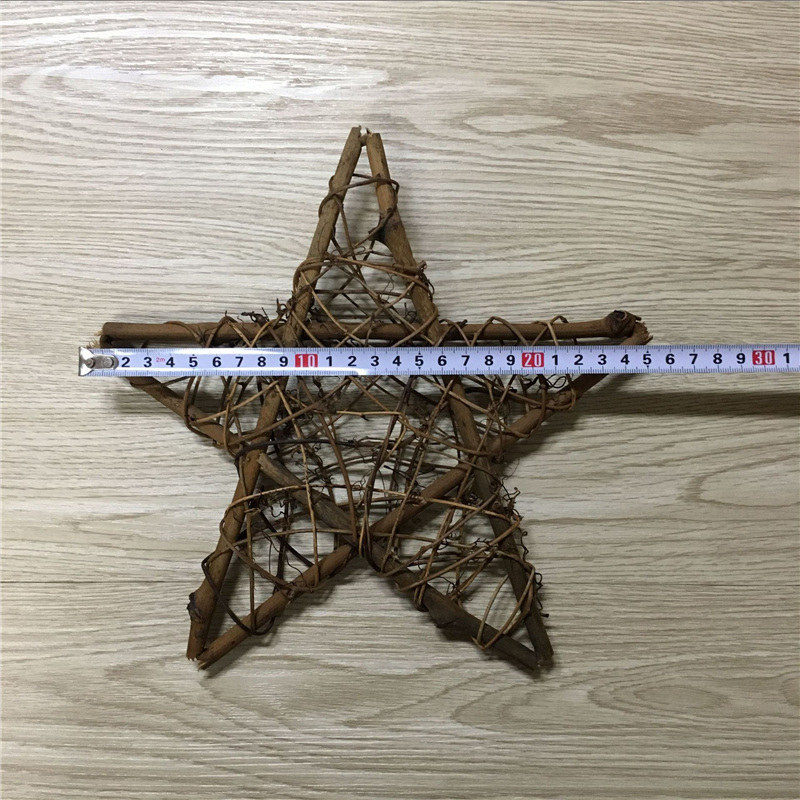 1pc Weihnachten Dekoration 10-30cm Weihnachten Party Hochzeit Kränze Dekoration Girlande Material Rattan Kranz Bauernhaus: Star 25cm