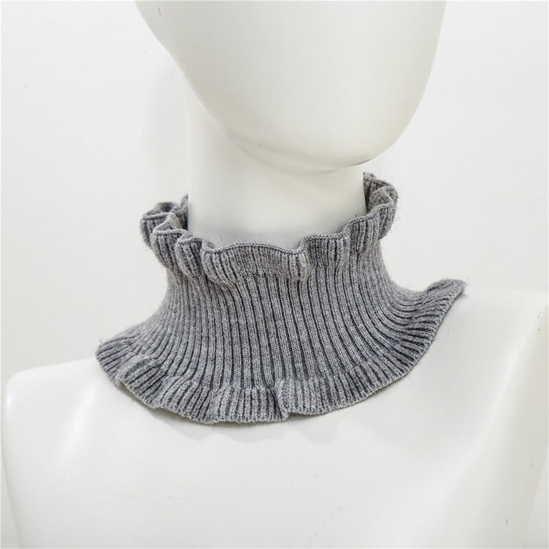 Dames gebreide sjaal lus effen kleur warme sjaals hoofdband decoratie haaraccessoires herfst winter elastische brede hoofddeksels: Grijs