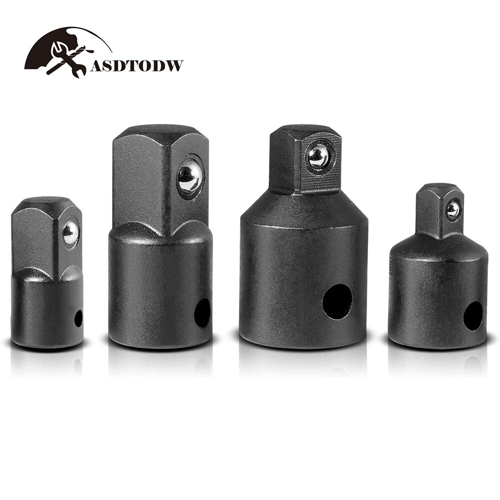 1/4" 3/8" 1/2" Universal Joint Set Ratchet Angle Extension Bar Socket Adapter Manual and Pneumatic Bendable Adapter Socket Tools: 4pcs-black