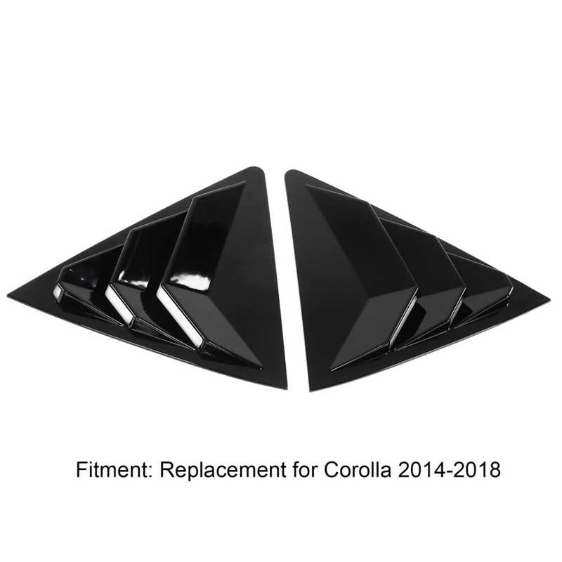 Rear Side Window Louver Gloss Black Anti Scratch ABS Strong Side Window Vent Scoop Louver for Car